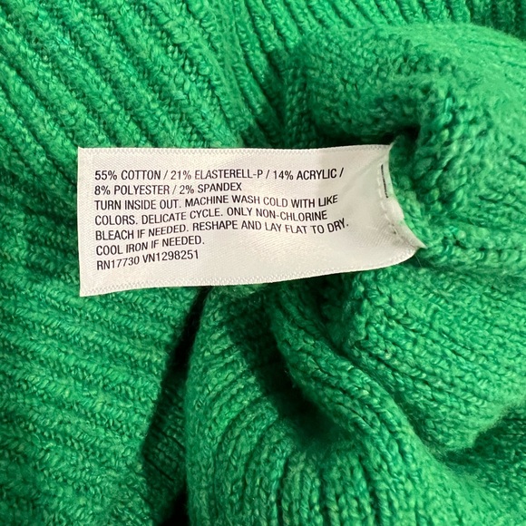 A New Day Green Cowl Neck Chunky Knit Sweater Women’s XS Cozy Winter Pullover - Picture 4 of 4